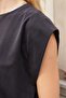 Women's Modal Silky Lycra Fabric Wide Zero Neck Low Shoulder T-Shirt Blouse-Black - 3