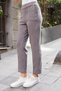 Women's Modal Silky Lycra Fabric High Waist Front Stitched Pocketed Skinny Leg Trousers-Anthracite - 4