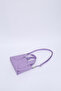 Lilac SHK60 Faux Leather Single Compartment Double Handle Hand and Cross Shoulder Bag L:14 W:21 W:8 cm - 7