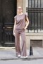 Women's Modal Silky Lycra Fabric Wide Zero Neck Low Shoulder T-Shirt Blouse-Coffee - 5