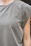 Women's Modal Silky Lycra Fabric Wide Crew Neck Off Shoulder T-Shirt Blouse-Khaki - 6