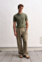Crew Neck Knitwear Khaki T-Shirt - 4