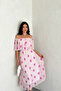 Women Madonna Collar Print Chiffon Dress Nbk017 - 3