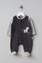 Zebra Patterned Cotton Baby Velvet Jumpsuit