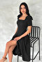 Women's Square Neck Shoulder Detailed Midi Dress Nbk4172 - 4