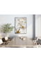 Hari̇kabi̇rev | Soft |   White-Gold Flower Model | Framed Tempered Glass Table Single Vertical