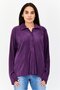 Women Pointed Collar Long Sleeve Textured Shirt, Purple