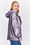 Women Sequined Long Sleeve Hoodie, Purple - 3