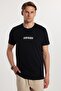 Men's Slim Fit Slim Fit 100% Cotton Soft Texture Printed Black Crew Neck T-Shirt - 2