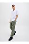 12248606   Relaxed Fit Elastic Waist Linen Jogger Men's Trousers Khaki - 4