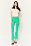 Women Regular Fit Solid Flare Pants, Green - 2