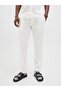 12248606   Relaxed Fit Elastic Waist Linen Jogger Men's Trousers White - 4