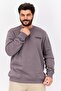 Men Crew Neck Brand Logo Long Sleeves Sweatshirt, Grey
