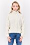Women Turtle Neck Knitted Sweater, White