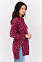 Women Pointed Neck Long Sleeve Animal Print Blouse, Multicolor - 2