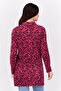 Women Pointed Neck Long Sleeve Animal Print Blouse, Multicolor - 3