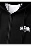 Hooded Unisex ADVENTURE Printed Black Zipper Cardigan - 2