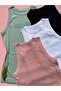 Modal Camisole Embossed Printed Halter Collar 4-Piece Green, White, Black, Powder Women's Undershirt - Tshirt