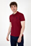 Men's Slim Fit Polo Neck Claret Red Basic T-Shirt 50298011-Vr177 - 3