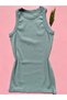 Halter Neck Ribbed Cotton Premium Texture Camisole 3-Piece Black, White, Green Knitted Women's T-Shirt Undershirt - 4