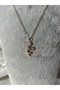 Snake Figured Zircon Stone Gold Steel Necklace - 2