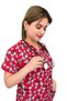 Unisex Red Snoppy Themed Hospital Doctor Nurse Jersey Top - 3