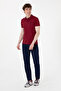 Men's Slim Fit Polo Neck Claret Red Basic T-Shirt 50298011-Vr177 - 4