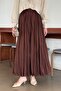Kraşlı Hijab Skirt Bitter Brown - 4