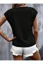 Women's Heart Printed V-Neck Loose Oversize T-Shirt - 5
