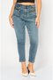 Women Regular Fit Washed Stretchable Denim Jeans, Washed Blue