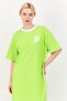 Women Graphic Print Shirt Dress, Lime Green - 2