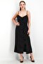Women Solid Sleeveless Mini Dress, Black