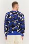 Men V Neck Long Sleeve Camouflage Cardigan, Multicolor - 3