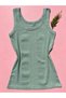 Striped Report Cotton Camisole Thick Straps 4-Piece White, Green, Powder, Black Women's T-Shirt Undershirt - 5