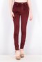 Women Belt Loops Super Skinny Jeans, Burgundy