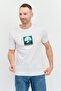 Men Crew Neck Short Sleeve Brand Logo T-Shirt, White