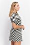 Women Petite Checkered Mini Dress, Black - 2