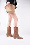 Tan Women's Genuine Leather Stylish Daily Boots - 4