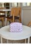 Tiny Pink Flower Patterned Makeup Bag - Medium Size - 4