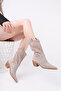 Beige Women's Genuine Leather Stylish Daily Boots - 4