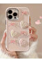 Apple iPhone 14 Pro Max Compatible Case Ribbon and Heart Figured Shockproof Soft Silicone Cover - 8