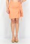 Women Ruched Tie Detailed Mini Skirt, Orange
