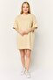 Women Embroidered Logo Shirt Dress, Beige - 3