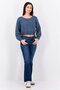 Women Crew Neck Textured Sweater, Dark Dusty Blue - 4