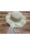 Girl's Straw Hat with Kittie Ribbon Detail Figure - 3