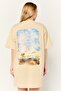 Women Embroidered Logo Shirt Dress, Beige - 2