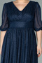 Capri Sleeve Glittery Midi Plus Size Evening Dress ABK38848 - 3