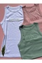 Modal Camisole Fabric Halter Neck Embossed Printed 3-Piece White, Powder, Green T-Shirt Undershirt