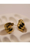 Gold Color Oval Hoop Steel Earrings