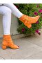 Ellas Orange Suet Buckle 5 cm Heel Sandals Summer Boots - 5